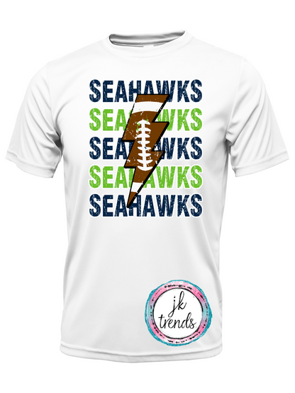 Seahawks Football Lightening Bolt Drifit Short Sleeve