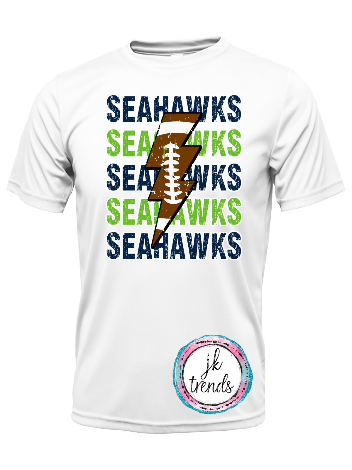 Seahawks Football Lightening Bolt Drifit Short Sleeve