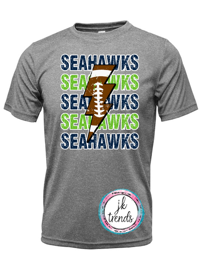 Seahawks Football Lightening Bolt Drifit Short Sleeve