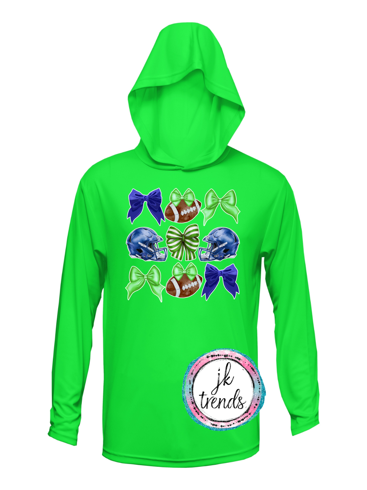 Seahawks Football Coquette Drifit Long Sleeve Hooded