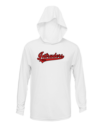 Intruders Script Drifit Long Sleeve Hooded Shirt