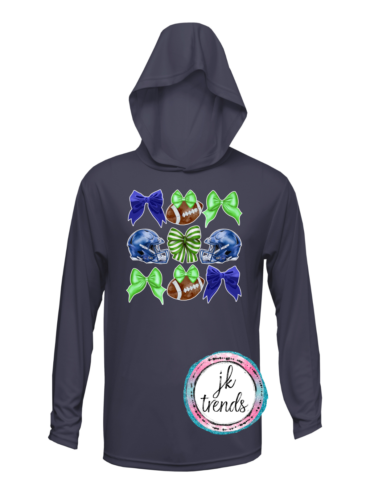 Seahawks Football Coquette Drifit Long Sleeve Hooded