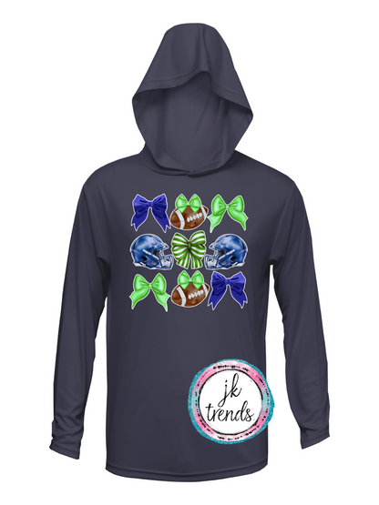 Seahawks Football Coquette Drifit Long Sleeve Hooded