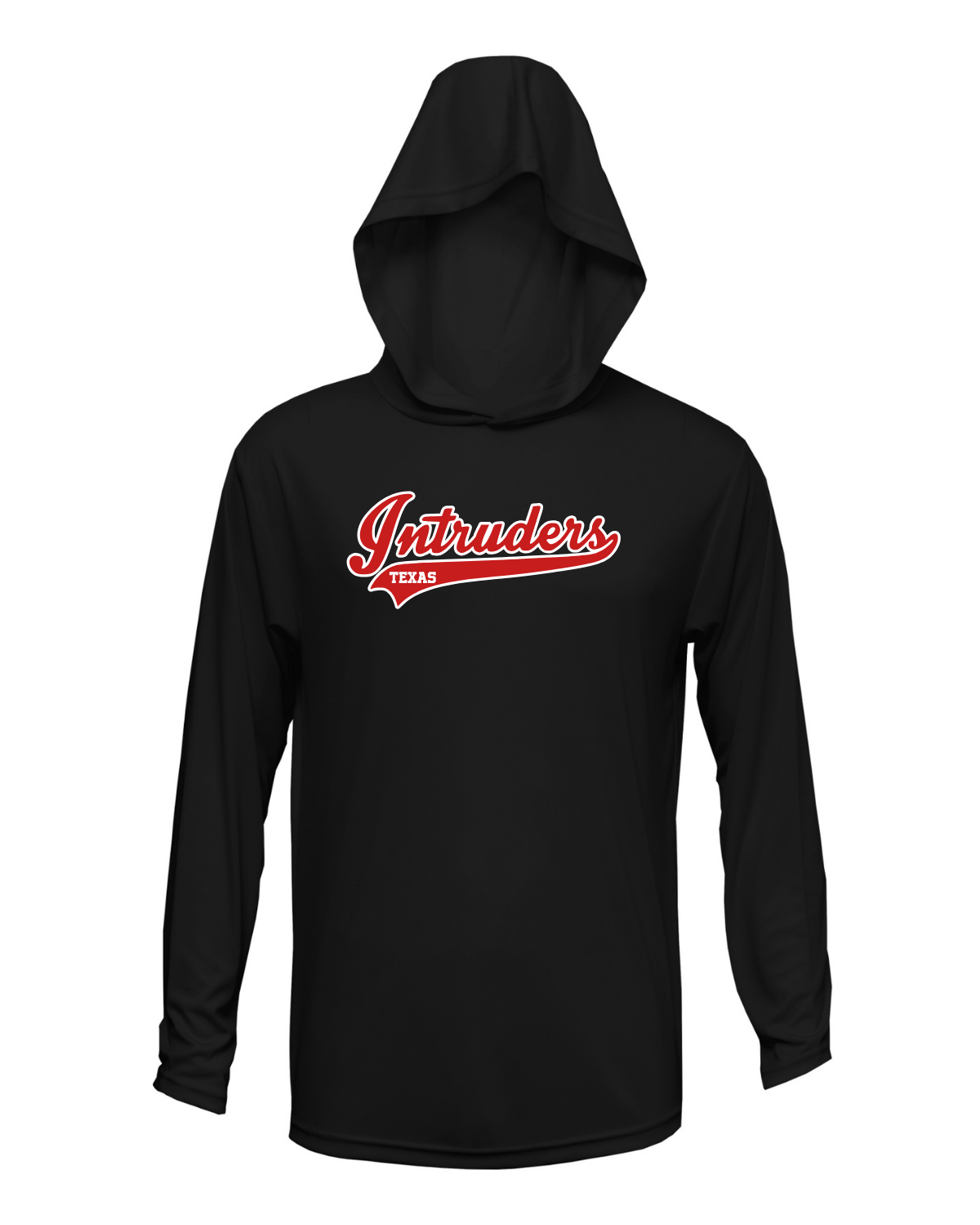Intruders Script Drifit Long Sleeve Hooded Shirt