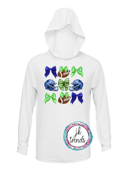 Seahawks Football Coquette Drifit Long Sleeve Hooded