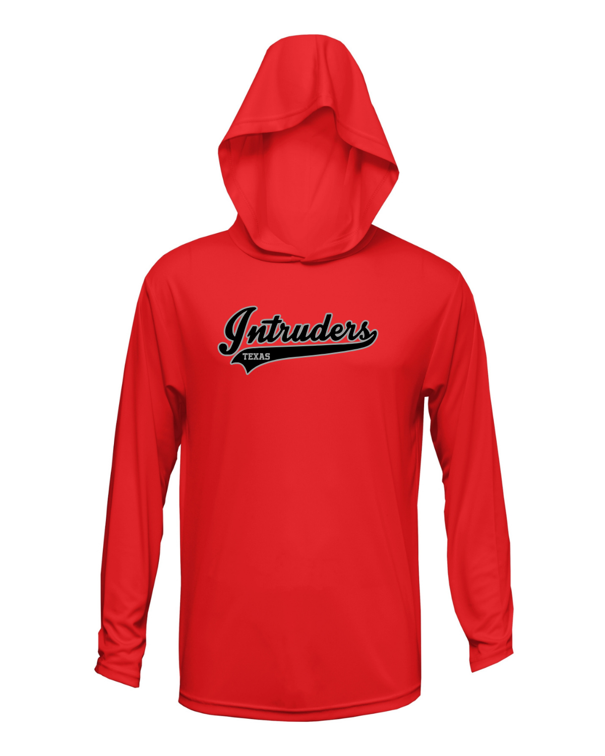 Intruders Script Drifit Long Sleeve Hooded Shirt