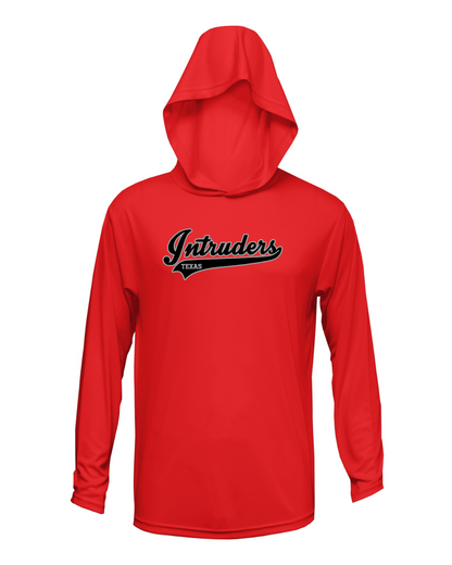 Intruders Script Drifit Long Sleeve Hooded Shirt