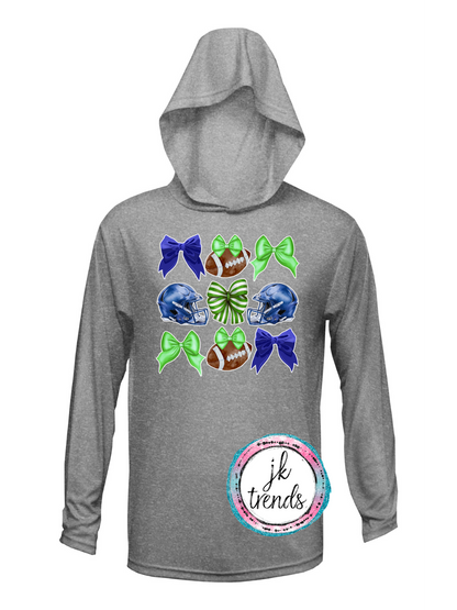 Seahawks Football Coquette Drifit Long Sleeve Hooded