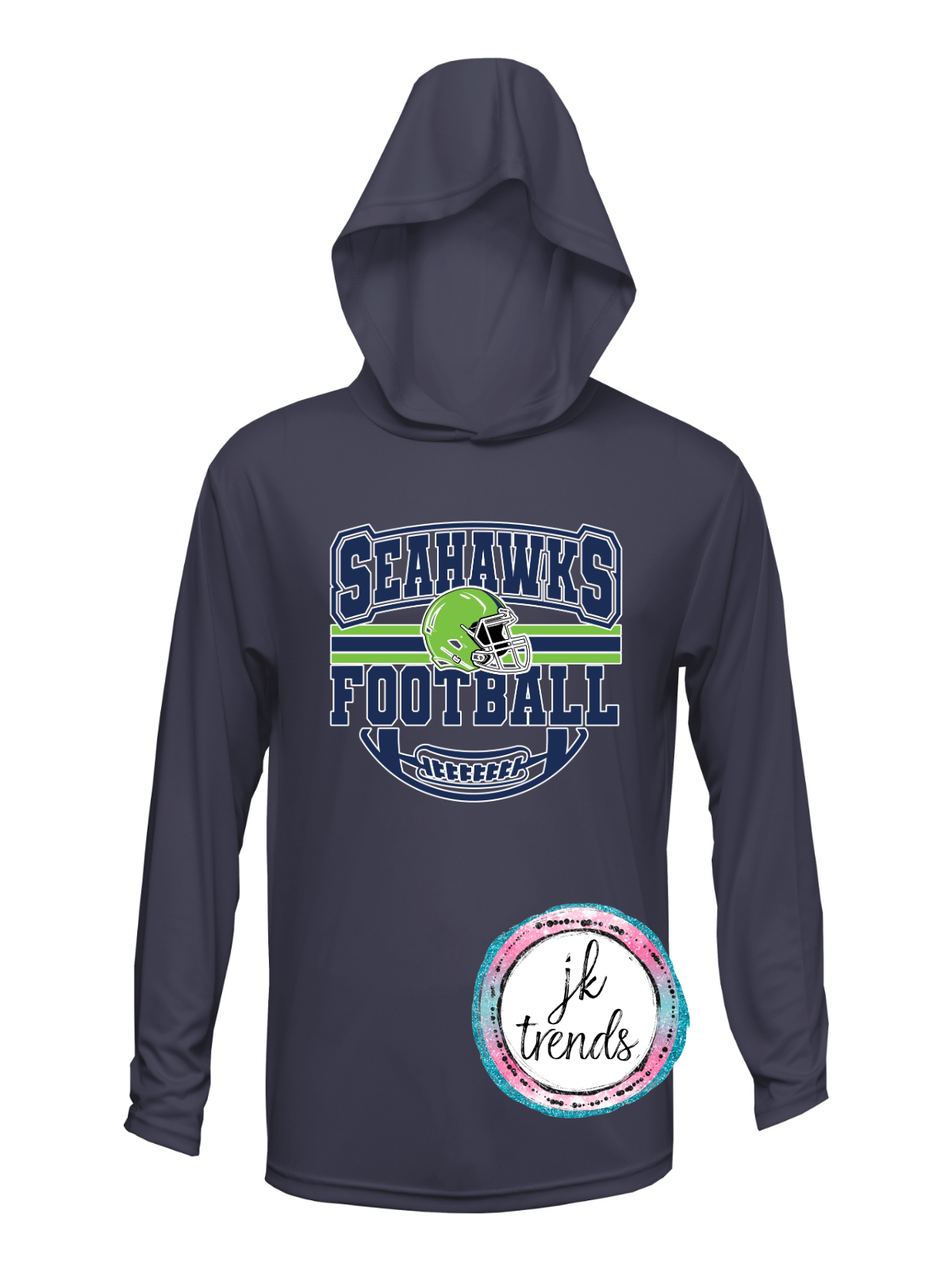 Seahawks Football Helmet Drifit Long Sleeve Hooded