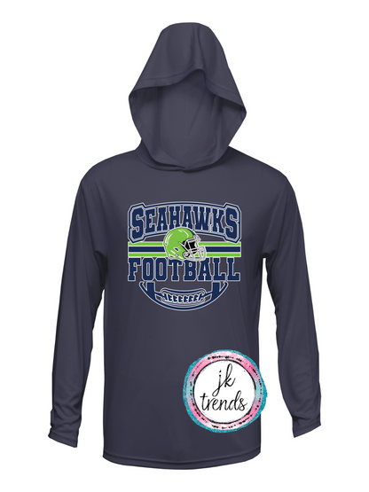 Seahawks Football Helmet Drifit Long Sleeve Hooded