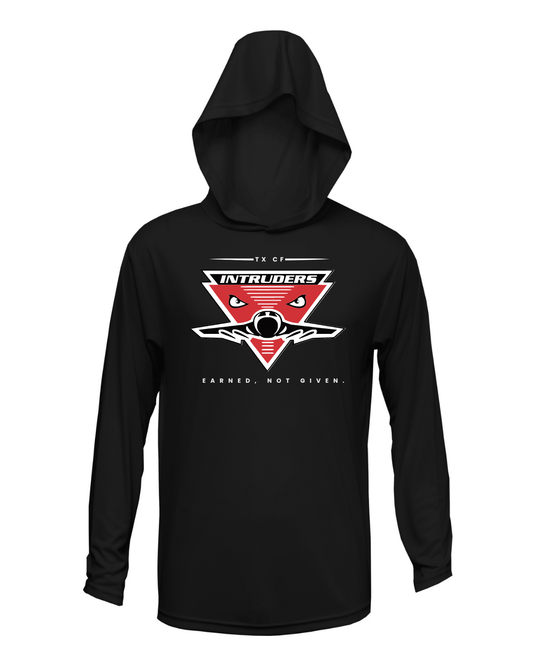 Intruders Plane Drifit Long Sleeve Hooded Shirt