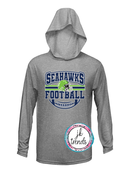 Seahawks Football Helmet Drifit Long Sleeve Hooded