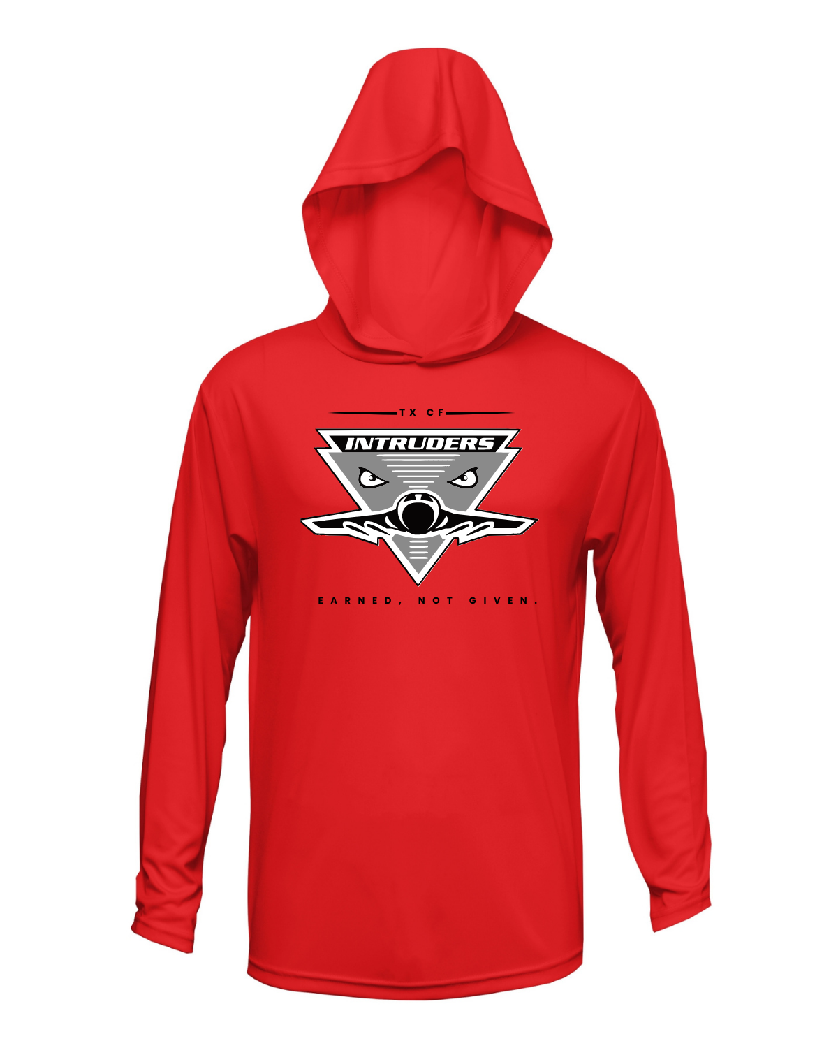 Intruders Plane Drifit Long Sleeve Hooded Shirt
