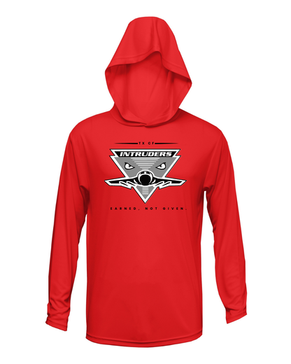 Intruders Plane Drifit Long Sleeve Hooded Shirt