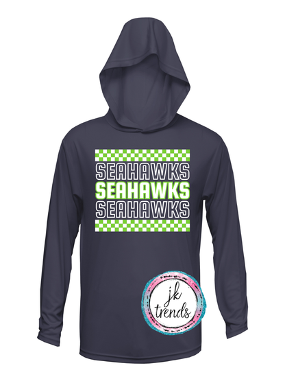 Seahawks Football Checker Drifit Short / Long Sleeve Hooded