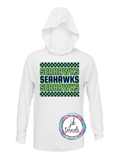 Seahawks Football Checker Drifit Short / Long Sleeve Hooded
