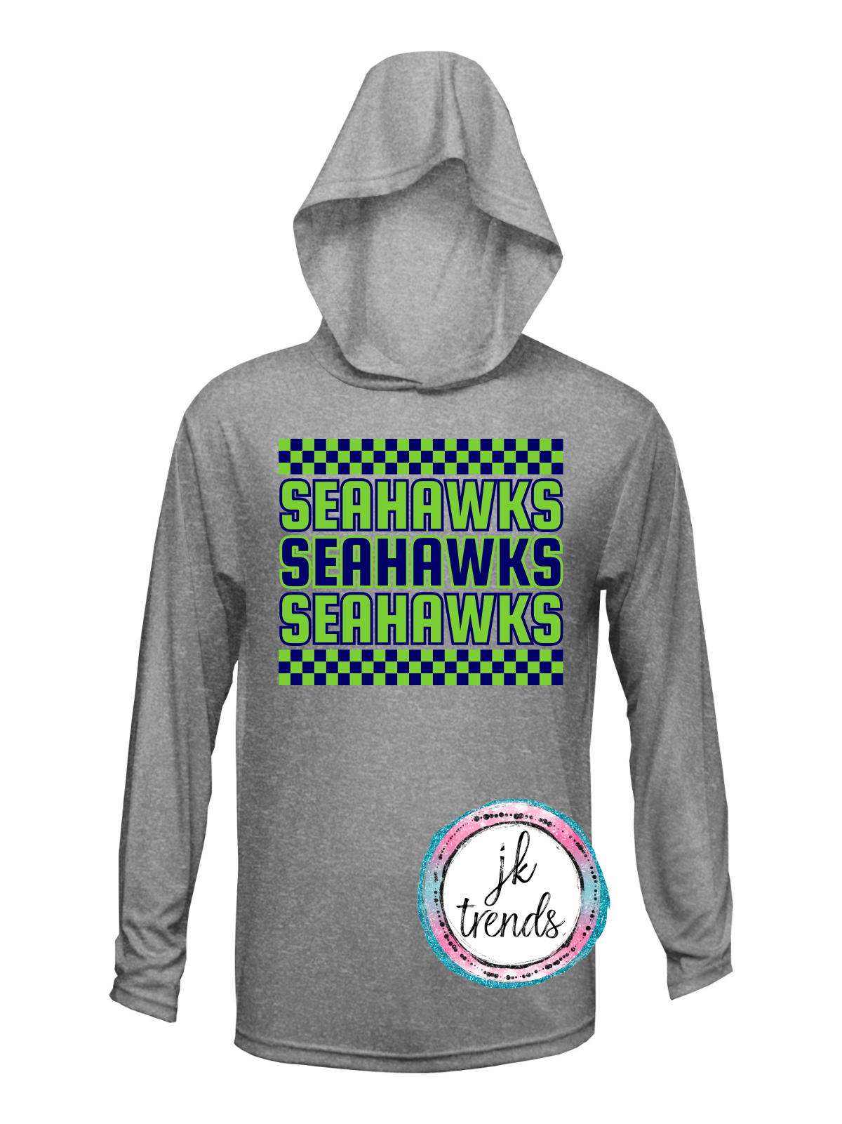Seahawks Football Checker Drifit Short / Long Sleeve Hooded