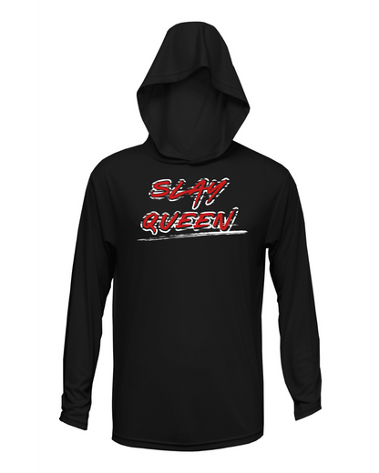 Slay Queen Drifit Long Sleeve Hooded Shirt