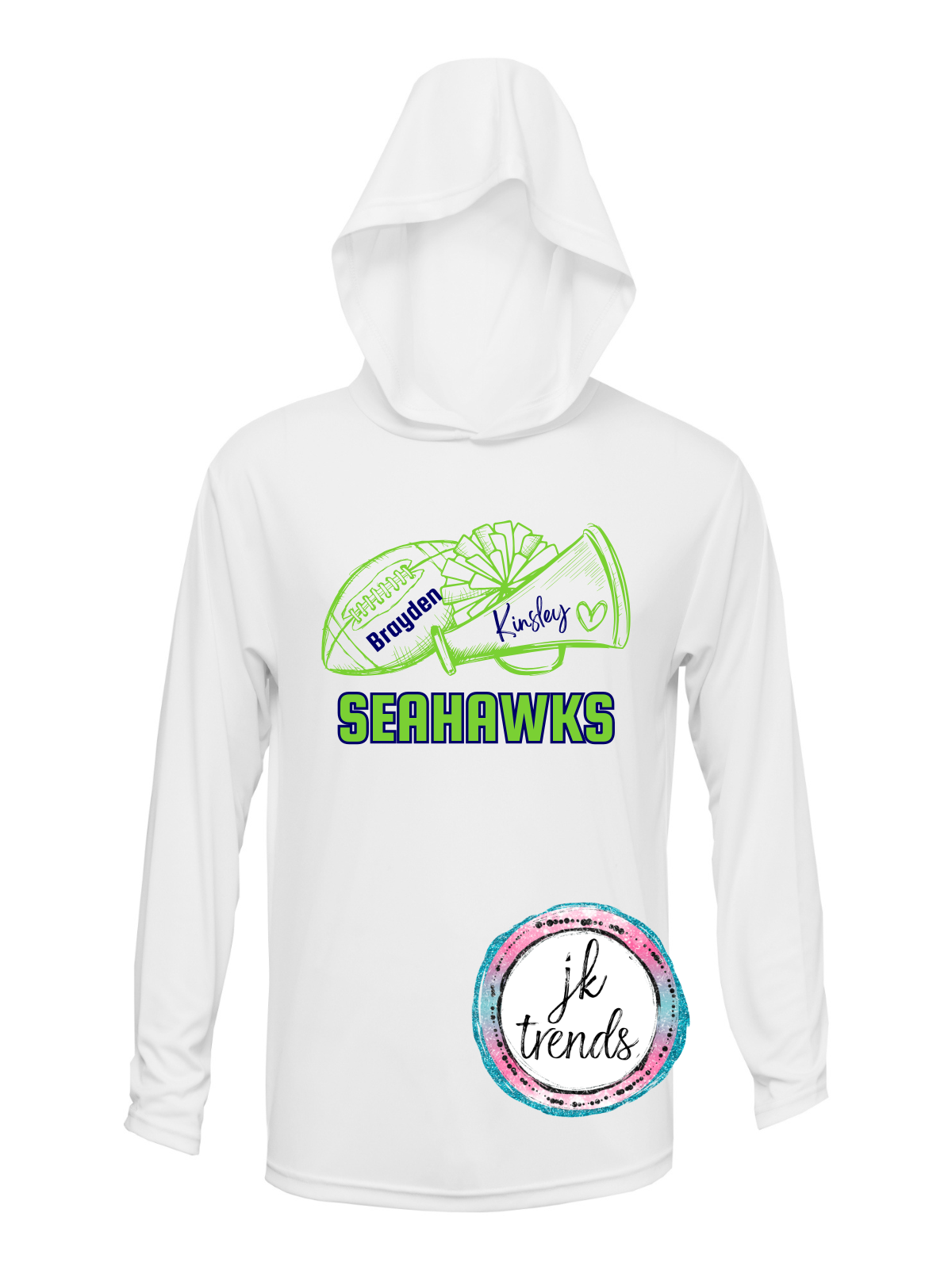 Seahawks Football & Cheer Drifit Short / Long Sleeve Hooded