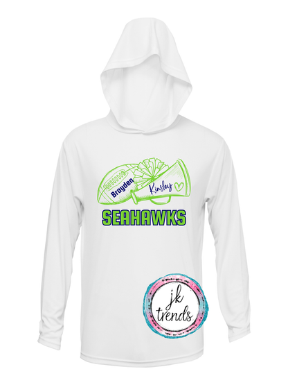 Seahawks Football & Cheer Drifit Short / Long Sleeve Hooded