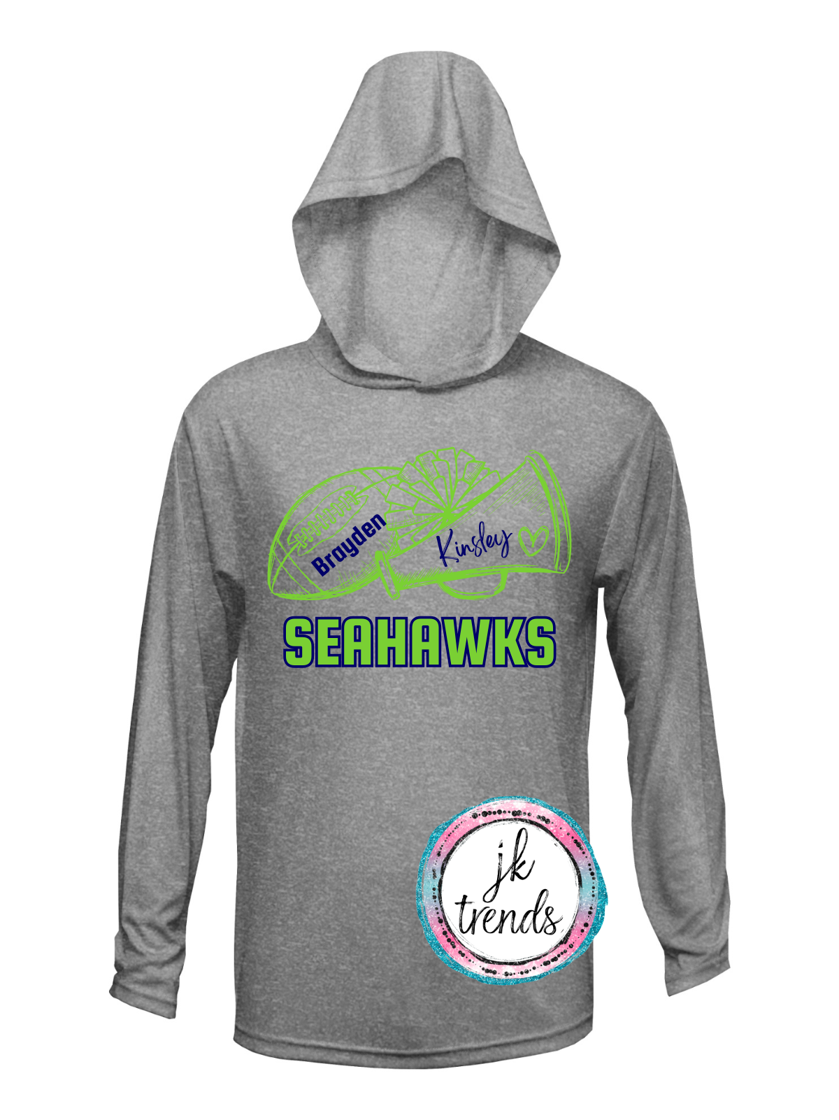 Seahawks Football & Cheer Drifit Short / Long Sleeve Hooded