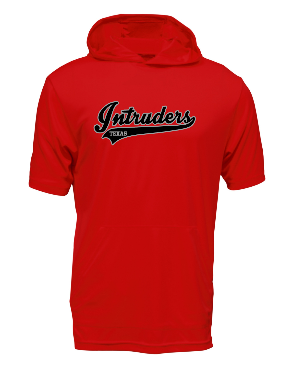 Intruders Script Drifit Short Sleeve Hooded Shirt