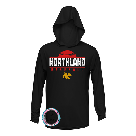 Northland Baseball Grunge Long Sleeve Hooded Drifit