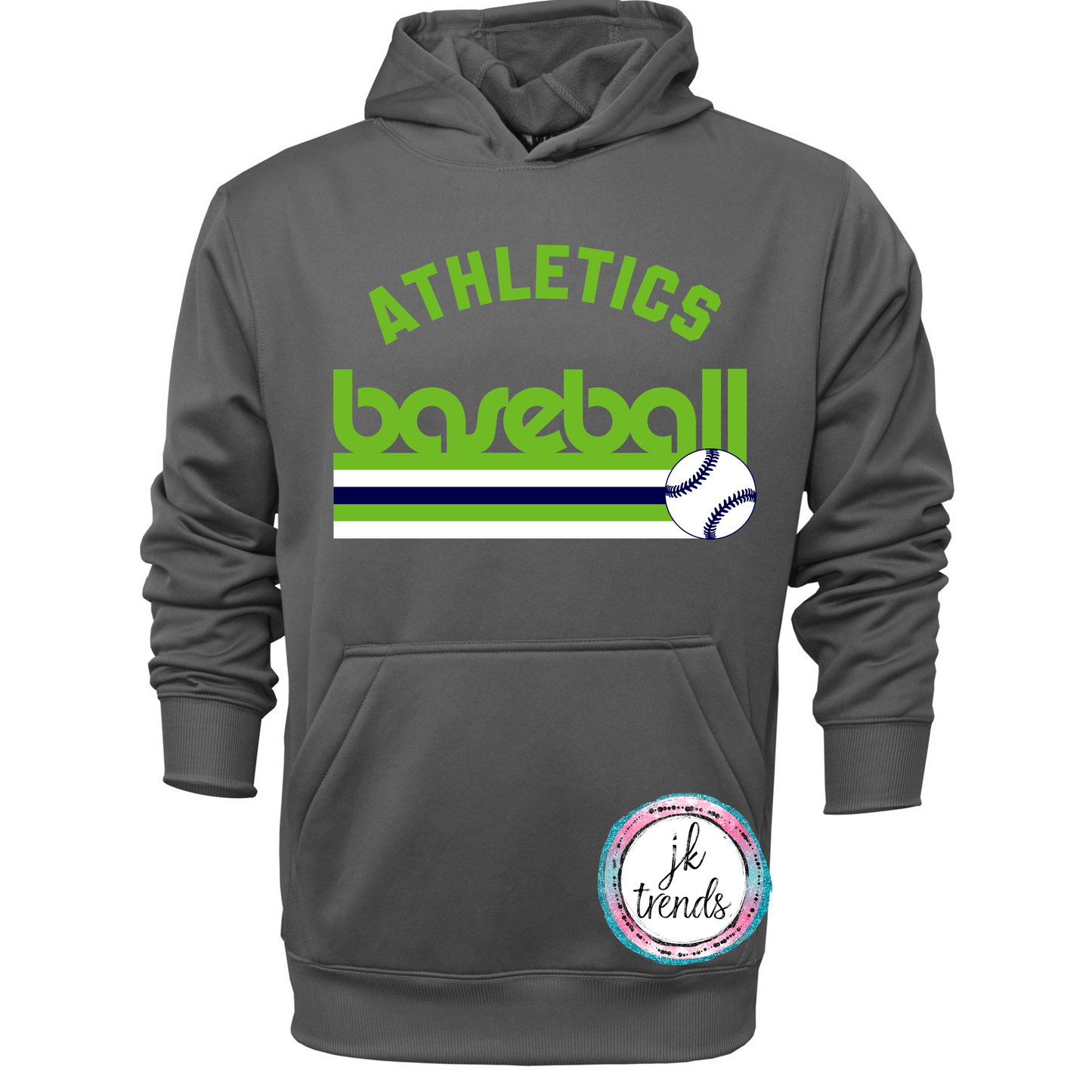 Athletics Retro Arch Baseball Performance Pullover Hooded Sweatshirt