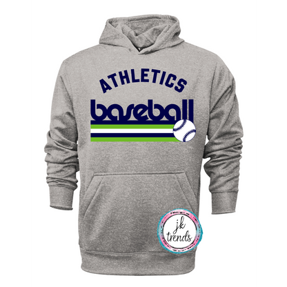 Athletics Retro Arch Baseball Performance Pullover Hooded Sweatshirt