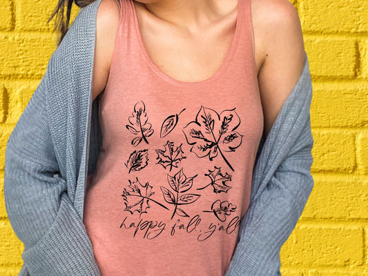 Happy Fall yall (leaves) (short sleeve)