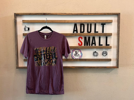 Thankful Grateful Blessed Leopard Adult Small