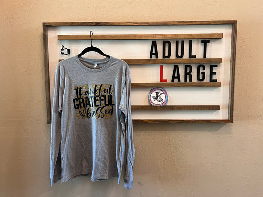 Thankful Grateful Blessed Adult Large
