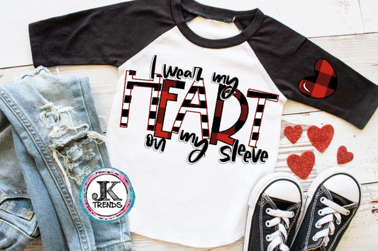 I Wear My Heart On My Sleeve Valentine’s Day YOUTH Short Sleeve
