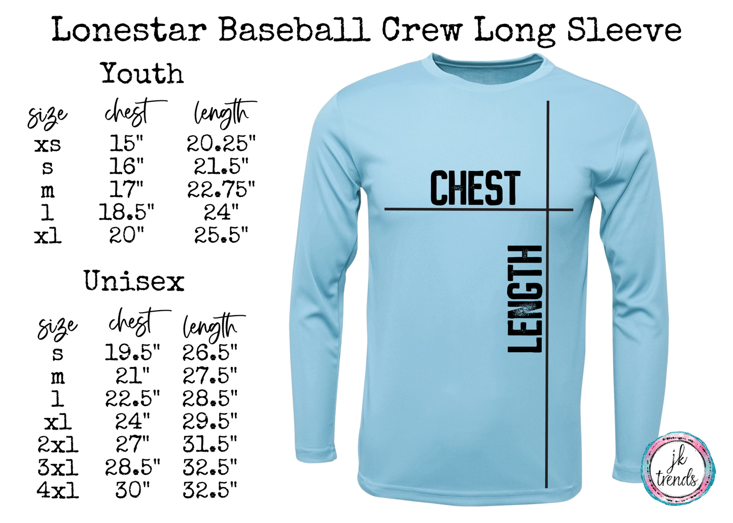 Texas Lonestar Baseball Script Drifit Long Sleeve Crew