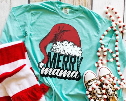 Merry Mama Santa Hat  (Short Sleeve)