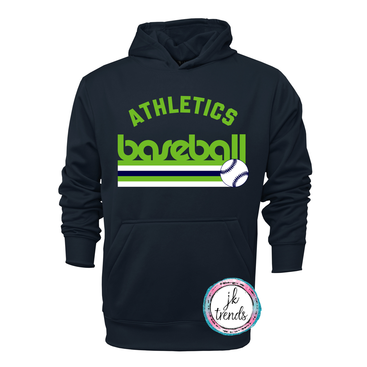 Athletics Retro Arch Baseball Performance Pullover Hooded Sweatshirt