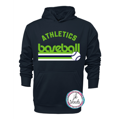 Athletics Retro Arch Baseball Performance Pullover Hooded Sweatshirt