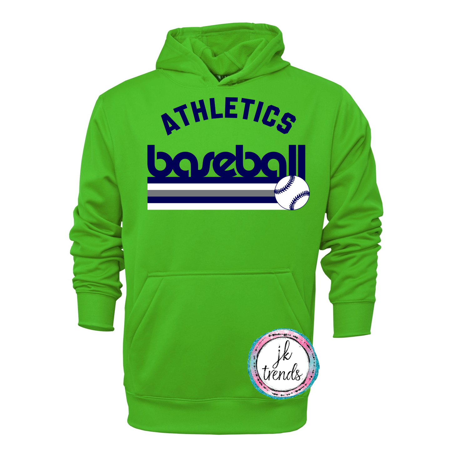 Athletics Retro Arch Baseball Performance Pullover Hooded Sweatshirt