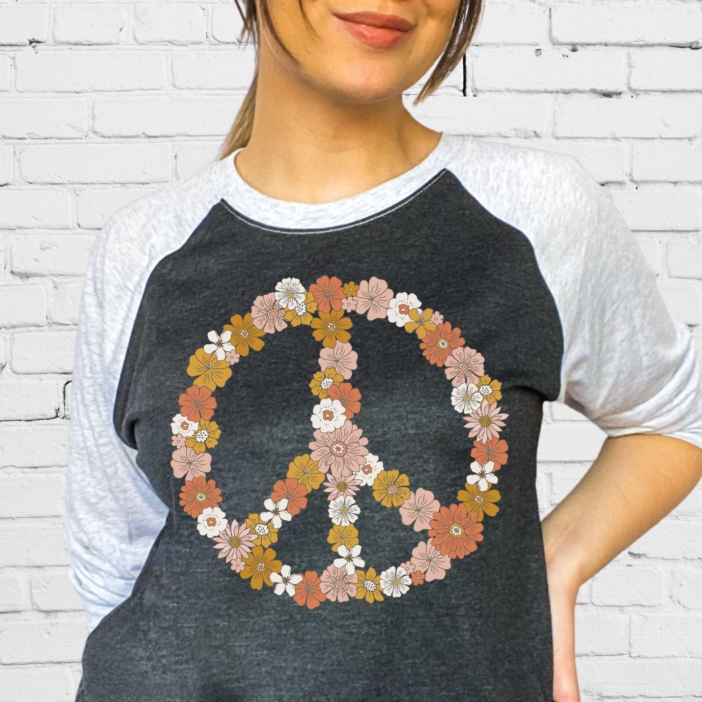 Peace Sign With Flowers (short sleeve)