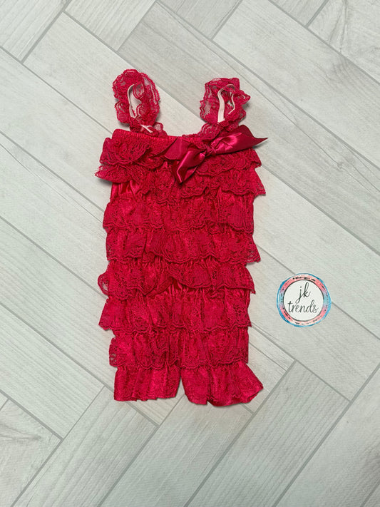Pink Lace Petti Romper