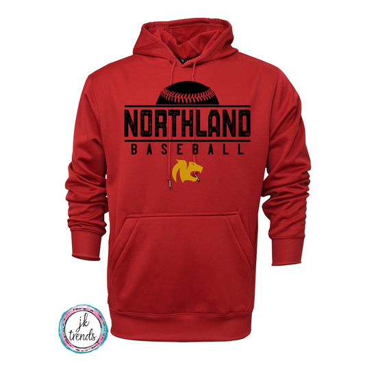 Northland Baseball Grunge Hoodie Sweatshirt