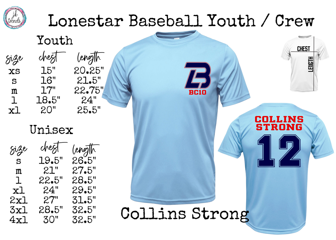 Lonestar Baseball Collins Strong Shirt