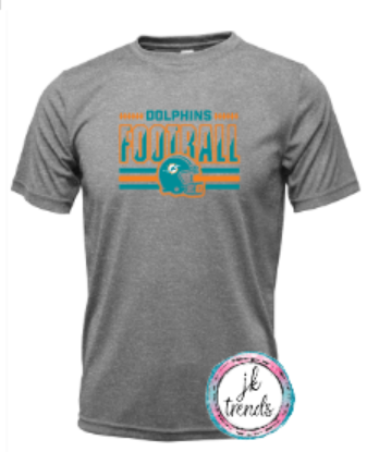 Dolphins Football Helmet Drifit Short Sleeve