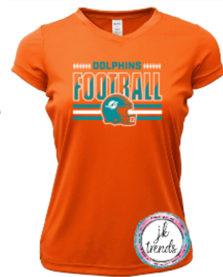 Dolphins Football Helmet Drifit Short Sleeve