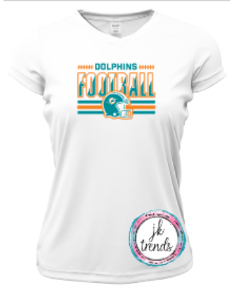 Dolphins Football Helmet Drifit Short Sleeve