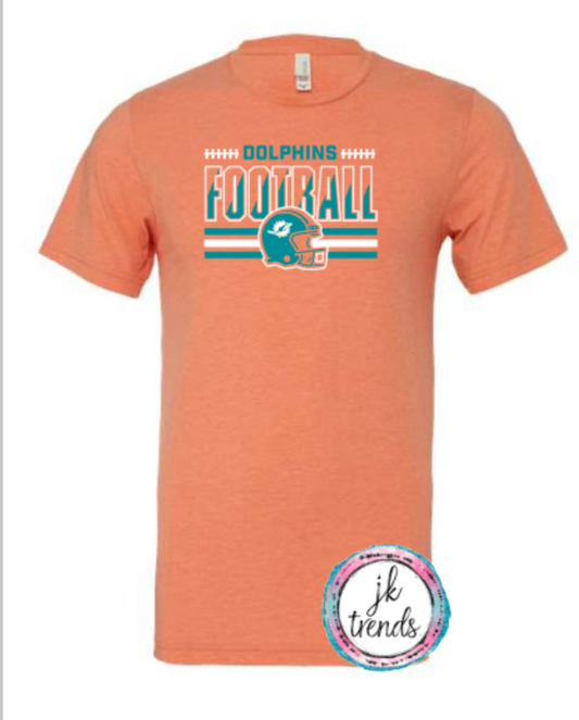 Dolphins Helmet Bella Canvas Cotton Short Sleeve