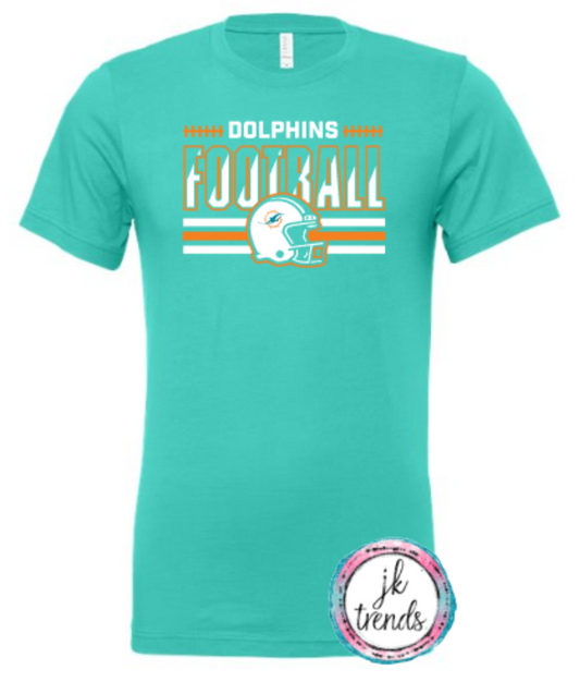 Dolphins Helmet Bella Canvas Cotton Short Sleeve