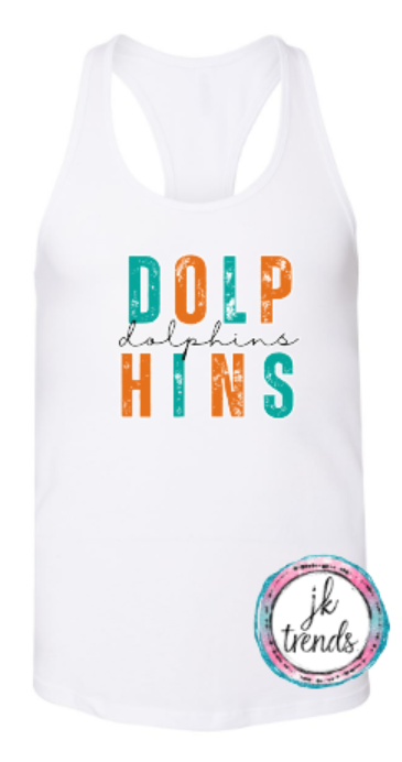 Dolphins Football Stacked Tank