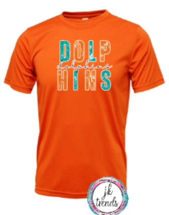 Dolphins Football Stacked Bella Canvas Cotton Short Sleeve