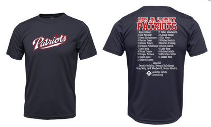 Patriots Jr. Varsity 2025 Football Team Roster Drifit Short Sleeve